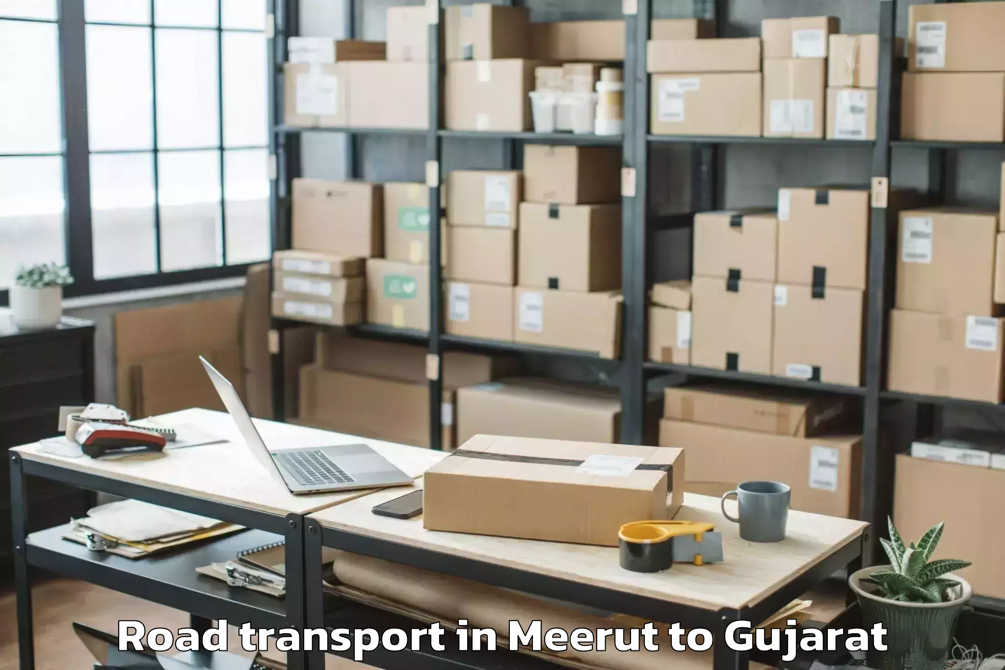 Get Meerut to Visavadar Road Transport